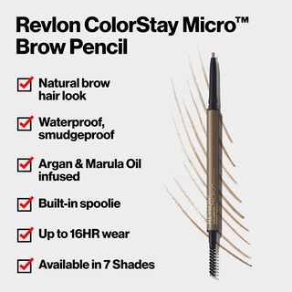 Foto 3 | Foto 3 | Lápiz De Cejas Revlon Colorstay Micro W/ Spoolie 457 Soft Black - Venta Internacional.