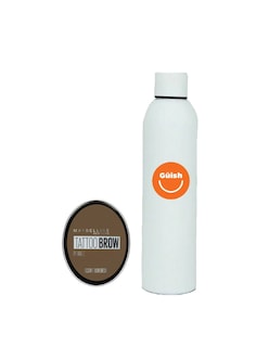 Foto 1 | Foto 1 | Pomada Para Cejas Maybelline Brow Tattoo Color Medium Brown + Termo De Agua Güish