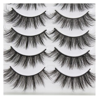 Foto 1 | Foto 1 | Pestañas Postizas Huoguo 3d Gruesas Largas Negras Paquete De 5 Pares - Venta Internacional.