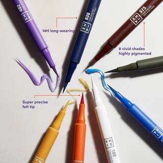 Foto 3 | Foto 3 | Delineador De Ojos 3ina The Color Pen 188, Punta Ultrafina 14h, Naranja - Venta Internacional.