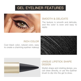 Foto 5 | Foto 5 | Delineador De Ojos En Gel Miss Rose M Black A Prueba De Manchas Para Mujer - Venta Internacional.