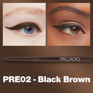 Foto 2 | Foto 2 | Delineador De Ojos Palladio Retráctil Impermeable Negro Marrón - Venta Internacional.