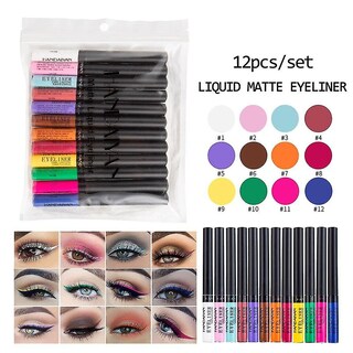 Foto 2 | Foto 2 | Set De Delineador De Ojos Huoguo 12 Colores Líquido Mate Impermeable - Venta Internacional.