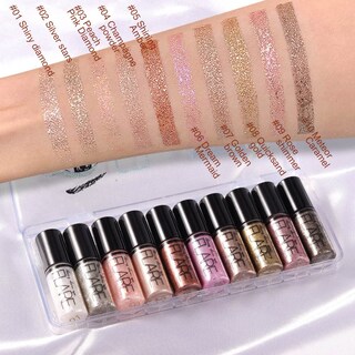 Foto 6 | Foto 6 | Set De Maquillaje Evpct Glitter Liquid Eyeliner Eye Glitter, 10 Colores - Venta Internacional.