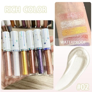 Foto 5 | Foto 5 | Set De Sombras De Ojos Liquid Shimmery Glitter Evpct 02#, Color Blanco - Venta Internacional.