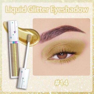 Foto 2 | Foto 2 | Set De Sombras De Ojos Liquid Shimmery Con Purpurina Evpct 14, Color Dorado - Venta Internacional.