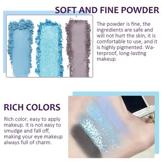 Foto 3 | Foto 3 | Paleta De Sombras De Ojos Cakaila 9 Colores Azul Gris Impermeable - Venta Internacional.