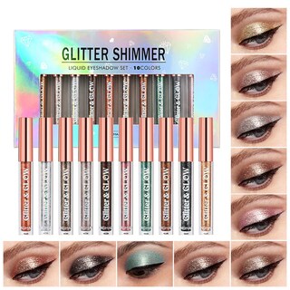 Foto 1 | Foto 1 | Set De Sombras De Ojos Con Purpurina Líquida Bestland, 10 Colores, Resistentes Al Agua - Venta Internacional.