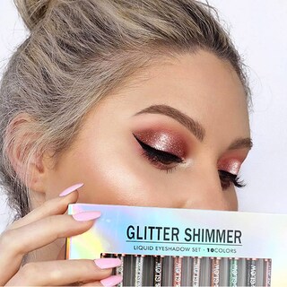Foto 3 | Foto 3 | Set De Sombras De Ojos Con Purpurina Líquida Bestland, 10 Colores, Resistentes Al Agua - Venta Internacional.