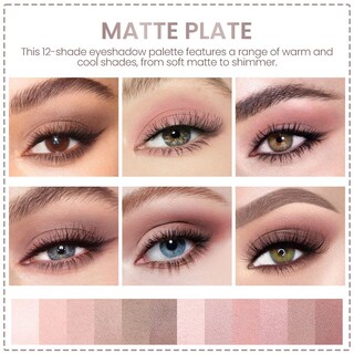Foto 2 | Foto 2 | Paleta De Sombras De Ojos Amy's Diary, 12 Colores, Rosa Claro Y Morado - Venta Internacional.