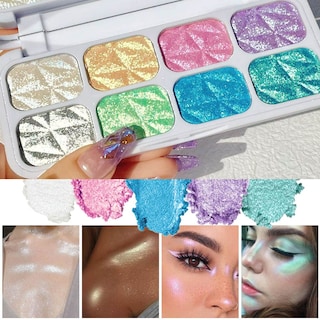 Foto 2 | Foto 2 | Paleta De Maquillaje Evpct, Iluminador Facial Y Mejillas, 8 Colores, Shimmer - Venta Internacional.