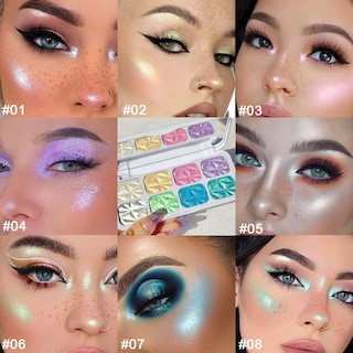 Foto 3 | Foto 3 | Paleta De Maquillaje Evpct, Iluminador Facial Y Mejillas, 8 Colores, Shimmer - Venta Internacional.