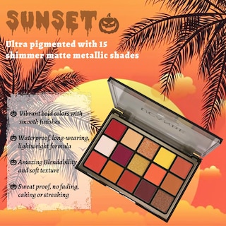 Foto 2 | Foto 2 | Paleta De Sombras De Ojos Ucanbe Orange 15 Colores Shimmer Matte - Venta Internacional.