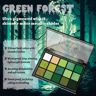 Foto 2 | Foto 2 | Paleta De Sombras De Ojos Ucanbe Green 15 Colores Shimmer Matte - Venta Internacional.