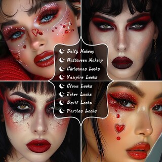 Foto 5 | Foto 5 | Paleta De Sombras De Ojos Ucanbe Red 15 Colores Con Purpurina Mate Brillante - Venta Internacional.