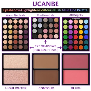 Foto 3 | Foto 3 | Set De Maquillaje Ucanbe Paleta De Sombras De Ojos Con 15 Pinceles 86 Colores - Venta Internacional.