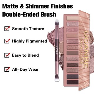 Foto 3 | Foto 3 | Paleta De Sombras De Ojos Ucanbe Naked Nude 12 Colores Con Brocha - Venta Internacional.