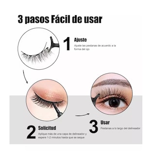Foto 3 | Foto 3 | Pestañas Postizas Magnética Naturales con Delineador Belug 5 Pares color Negro