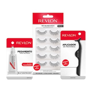 Foto 2 | Foto 2 | Set de 5 Pares de Pestañas con Aplicador y Pegamento Transparente Revlon