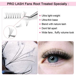Foto 2 | Foto 2 | Extensiones De Pestañas Con Volumen Prefabricadas Pro Lashbeauty 5d-c 0.07 11 Mm - Venta Internacional.