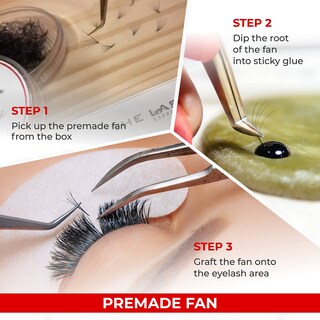 Foto 6 | Foto 6 | Pestañas En Forma De Abanico Prefabricadas The Lash Supply 1000fans 3d-14d - Venta Internacional.