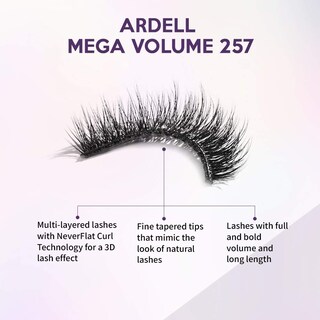 Foto 3 | Foto 3 | Pestañas Postizas Ardell Mega Volume Lash 257 Con Curl Tech, 4 Pares - Venta Internacional.