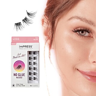 Foto 1 | Foto 1 | Pestañas Postizas Kiss Impress Lash Clusters, Atrevidas, Naturales, 12-14 Mm - Venta Internacional.