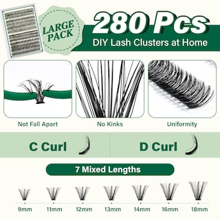 Foto 4 | Foto 4 | Kit De Extensión De Pestañas Keyyou, 300 Unidades, Individual, Rizo 30d40dd 0.07d - Venta Internacional.
