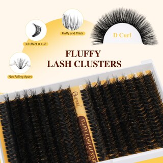 Foto 2 | Foto 2 | Kit De Extensión De Pestañas Quewel, 320 Unidades, 80d+100d Fluffy Clusters - Venta Internacional.