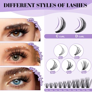 Foto 2 | Foto 2 | Falso Eyelash Cluster Manga Lashes Cluster 50d-0.07d 300 Unidades - Venta Internacional.