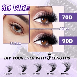 Foto 4 | Foto 4 | Kit De Extensión De Pestañas B&qaugen 3d Thick Lash Clusters, 280 Unidades - Venta Internacional.