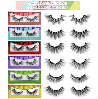 Foto 2 | Foto 2 | Mink Lashes Ninglash 30 Pares De Pestañas De Visón 5d De 15 A 22 Mm, 6 Estilos - Venta Internacional.