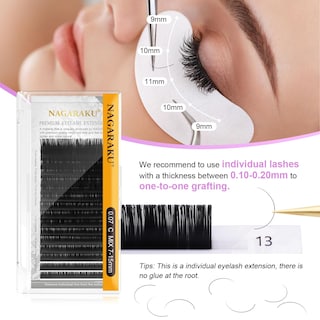 Foto 4 | Foto 4 | Extensiones De Pestañas Nagaraku, 5 Bandejas Individuales, -0.05j Mix7-15 - Venta Internacional.