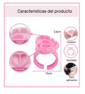 Foto 5 | Foto 5 | 100 Anillos Con Division Para Pestañas Mink Adhesivo,corazon