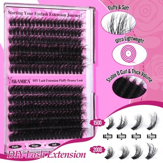 Foto 4 | Foto 4 | Kit De Extensión De Pestañas Yawamica Fluffier Lash Clusters 150d+200d - Venta Internacional.
