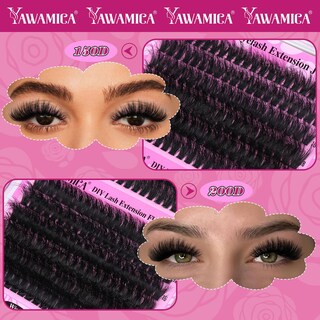 Foto 5 | Foto 5 | Kit De Extensión De Pestañas Yawamica Fluffier Lash Clusters 150d+200d - Venta Internacional.