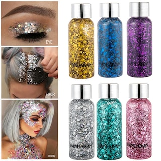 Foto 6 | Foto 6 | 3 Body Glitter Maquillaje Iluminador Cabello Cuerpo Brillos Paquete 2