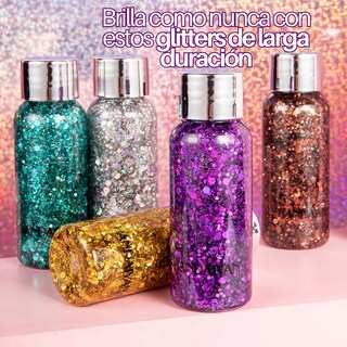 Foto 7 | Foto 7 | 3 Body Glitter Maquillaje Iluminador Cabello Cuerpo Brillos Paquete 2