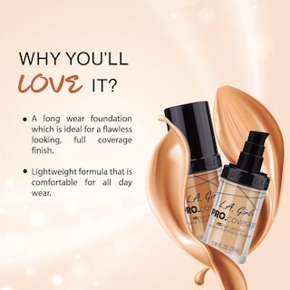 Foto 2 | Foto 2 | Liquid Foundation L.a. Girl Pro Coverage Coffee, 28 Ml - Venta Internacional.