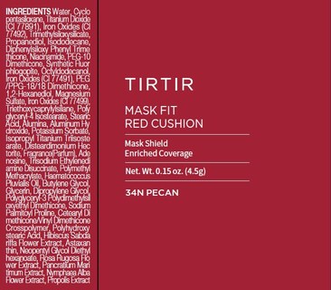 Foto 6 | Foto 6 | Mascarilla Tirtir De Cushion Foundation, Color Rojo 34 N, 18 Ml - Venta Internacional.