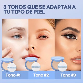 Foto 3 | Foto 3 | Polvo Compacto Matificador Fijador Base Maquillaje Natural (tono 2)