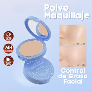 Foto 4 | Foto 4 | Polvo Compacto Matificador Fijador Base Maquillaje Natural (tono 2)