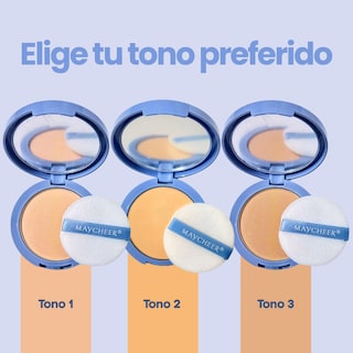 Foto 2 | Foto 2 | Polvo Compacto Matificador Fijador Base Maquillaje Natural (tono 1)
