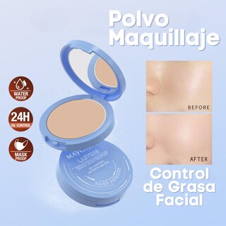 Foto 4 | Foto 4 | Polvo Compacto Matificador Fijador Base Maquillaje Natural (tono 1)