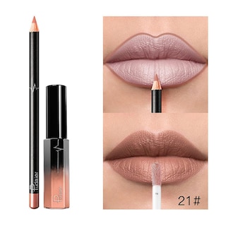 Foto 2 | Foto 2 | Set De Brillo De Labios Huoguo Duradero Impermeable Mate Con Delineador De Labios - Venta Internacional.