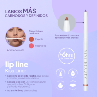 Foto 5 | Foto 5 | Delineador de labios Kiss Liner Rosewood de YIYI BEAUTY para Labios Carnosos y Definidos