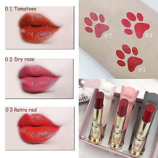 Foto 3 | Foto 3 | Lápiz Labial Huoguo Con Dibujos Animados De Gatos  Impermeable  De Larga Duración  Juego De 3 Unidad - Venta Internacional.