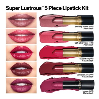 Foto 3 | Foto 3 | Set de 5 Pintalabios Revlon Super Lustrous - Venta Internacional