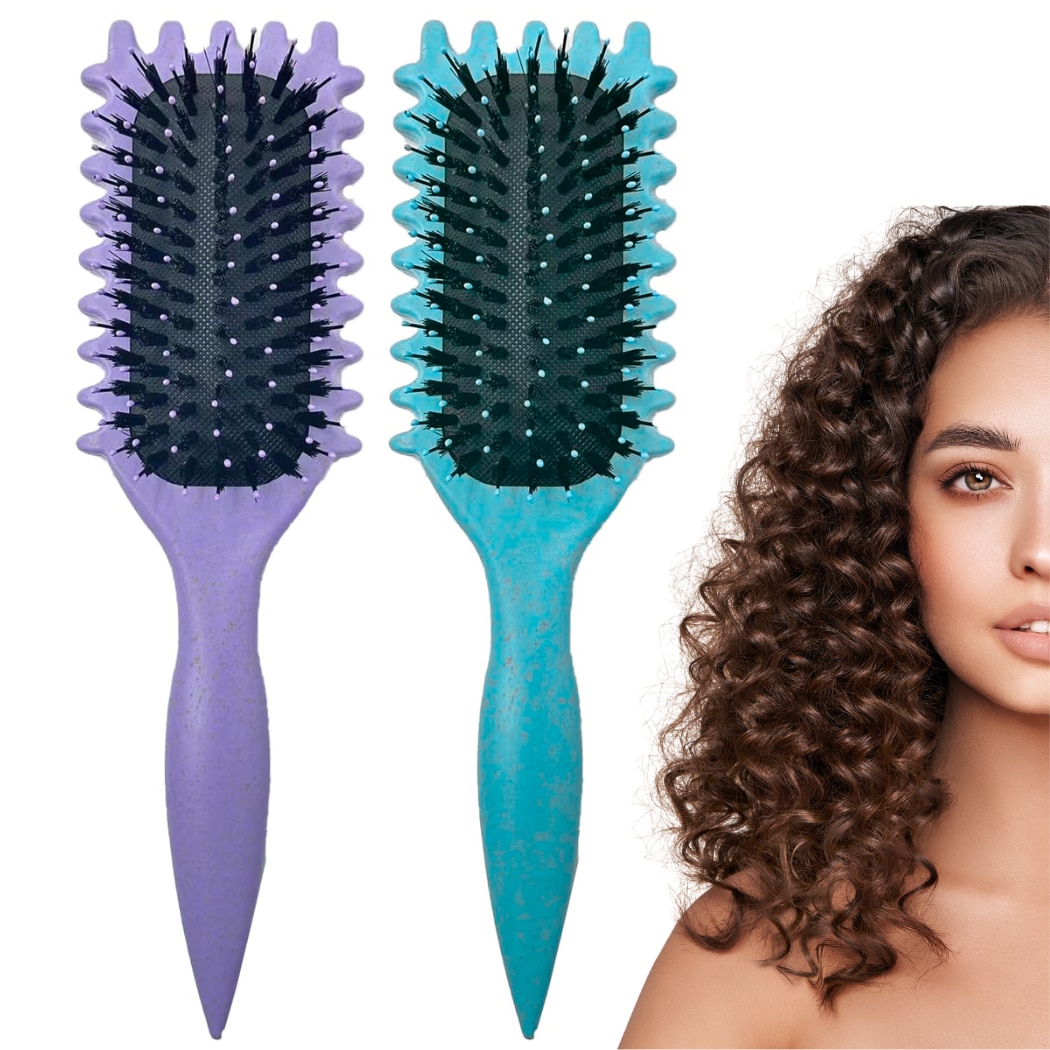 Cepillo Definir Rizos Peine Cabello Rizado Peinado Rulos 2pz - Main Image