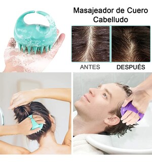 Foto 5 | Foto 5 | Masajeador De Cuero Cabelludo  2 Cepillos  Verde Y Rosa